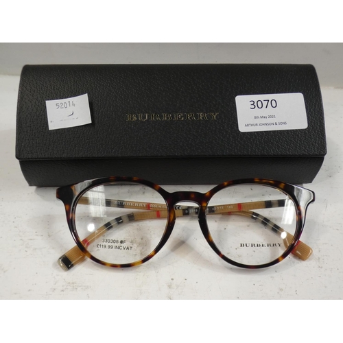 3070 - Burberry 2318 3854 49X18 glasses, RRP £107.86 + VAT  (224-155) * This lot is subject to VAT