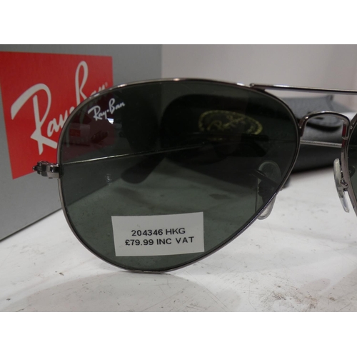 3078 - Rayban 3025 001/51 58X14 sun glasses  (224-137) * This lot is subject to VAT