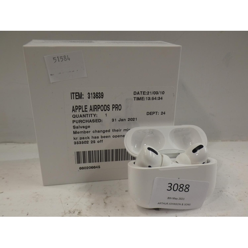 3088 - Apple Airpods Pro (MWP22ZM/A), RRP £189.99 + VAT        (223-165) * This lot is subject to VAT