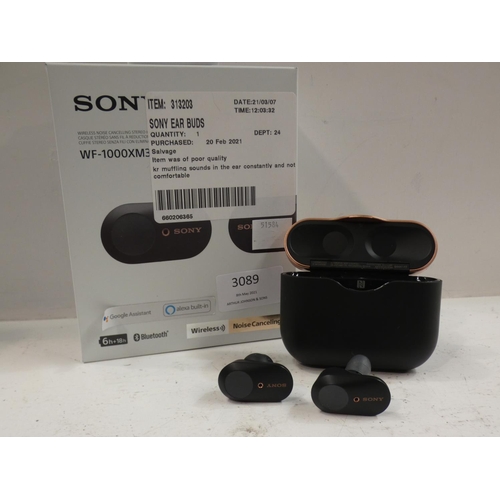 3089 - Sony Ear Buds (WF1000XM3), RRP £129.99 + VAT            (223-164) * This lot is subject to VAT