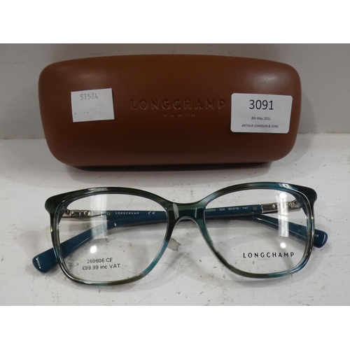 3091 - Pair of Green Longchamp Glasses (2603 306)  (223-157) * This lot is subject to VAT