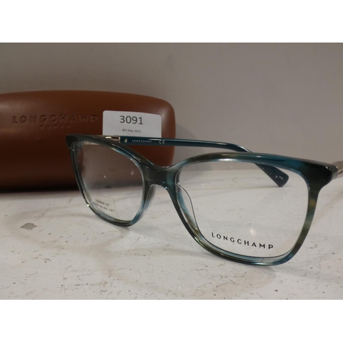 3091 - Pair of Green Longchamp Glasses (2603 306)  (223-157) * This lot is subject to VAT