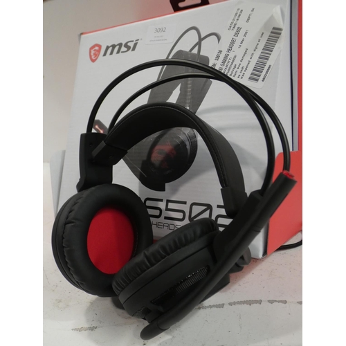 3092 - MSI Gaming Headset (DS502, S37-2100911-SV1)  (223-172) * This lot is subject to VAT