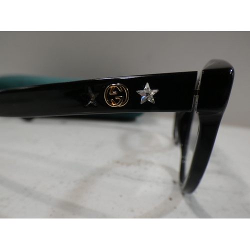 3112 - Pair of Gucci black glasses (Damaged/ Missing star gems) (GG0348O), RRP £170.78 + VAT   (223-62) * T... 