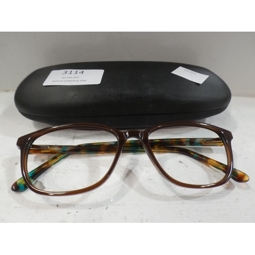 3114 - Pair of Kirkland Signature Carol Corybn Brown Glasses (no lenses)       (223-72) * This lot is subje... 