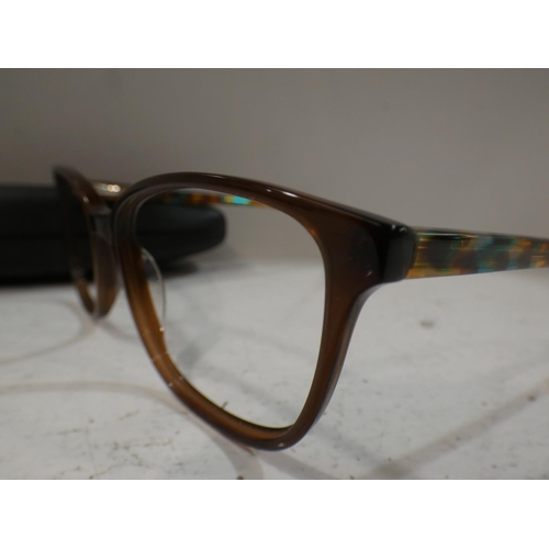 3114 - Pair of Kirkland Signature Carol Corybn Brown Glasses (no lenses)       (223-72) * This lot is subje... 