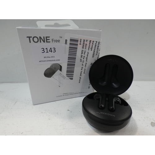 3143 - LG FN6 Black Wireless Earbuds (HBS-FN6), RRP £99.99 + VAT  (223-104) * This lot is subject to VAT