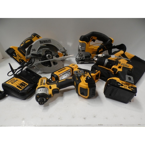 3145 - Dewalt 5 Piece Tool Kit (with charger and 3 x 5.0AH batteries) (DCK523P3T-GB), RRP £529.99 + VAT  an... 