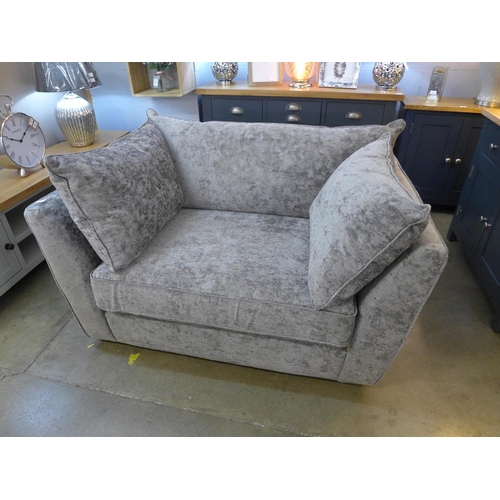 1302 - A grey upholstered love seat