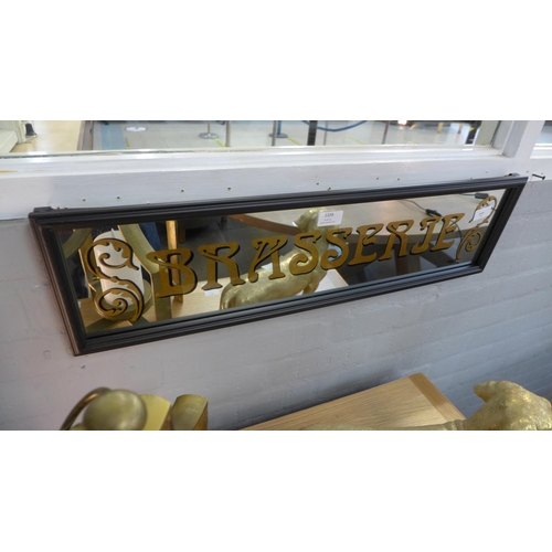 1339 - A 'Brasserie' mirror, 20cm x 74cm (TJN032311)   #