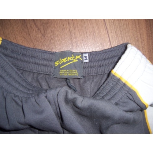 3158 - 14 Sidekick grey/white with yellow trim unisex sweatshirt and jogging bottom tracksuits (all medium ... 