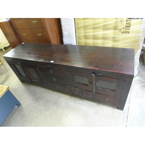 1716 - A large hardwood TV stand -Marked.