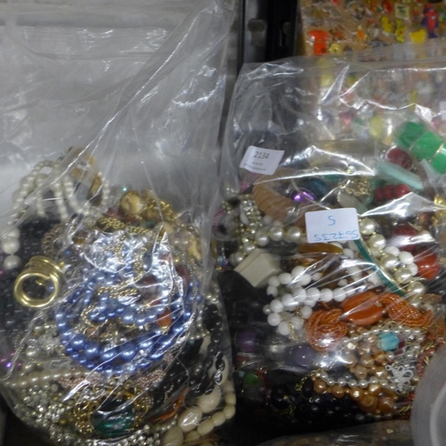 2134 - Costume jewellery (2 bags)