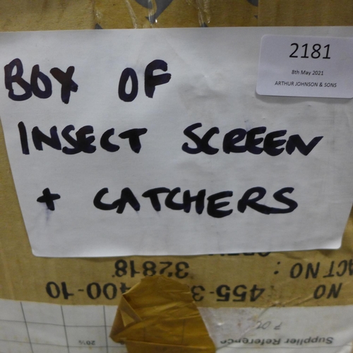 2181 - Box of insect screen and catchers