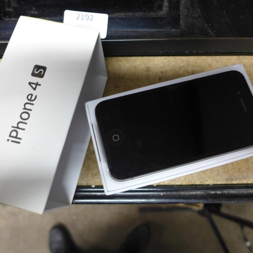 2193 - An iPhone 4S mobile phone, boxed