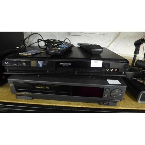 2212 - Panasonic DVD recorder with Hitachi VHS player - W