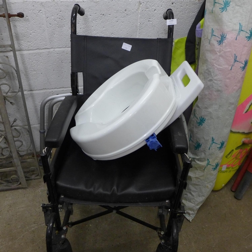 2286 - Wheelchair, disabled toilet riser and shower stand