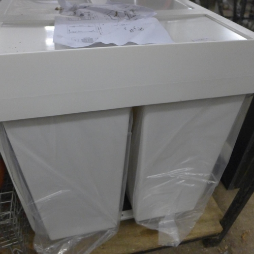 2298 - 2 Section undersink waste bin - unused