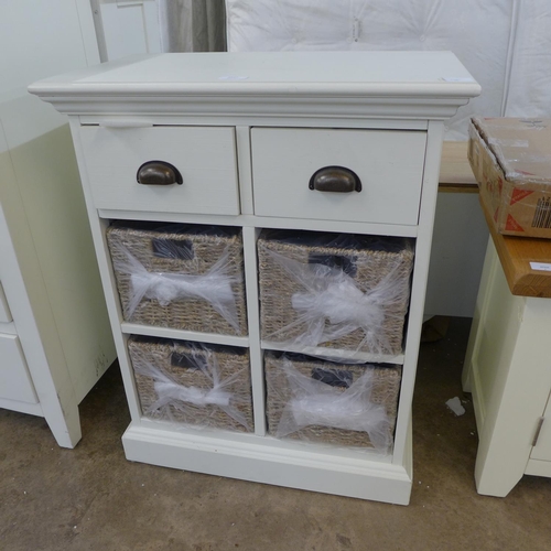 1627 - A Monaco white wicker two drawer, four basket unit (WW-084)  * This lot is subject to VAT