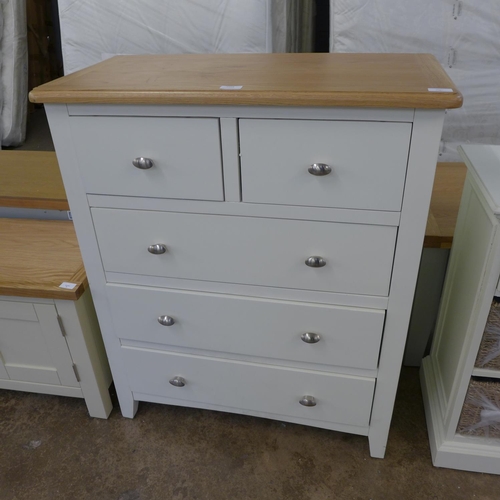 1628 - A Gloucester white painted oak two-over-three chest (GA-203-W)  * This lot is subject to VAT - marke... 