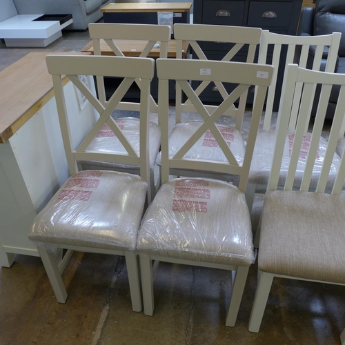 1642 - A set of four Rutland painted oak fabric seat dining chairs (RA-CHF-TR)  * This lot is subject to VA... 