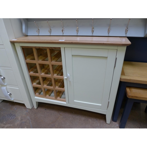 1647 - A Hampshire ivory painted oak sideboard with wineholder (KEL P17)  * This lot is subject to VAT - Ma... 