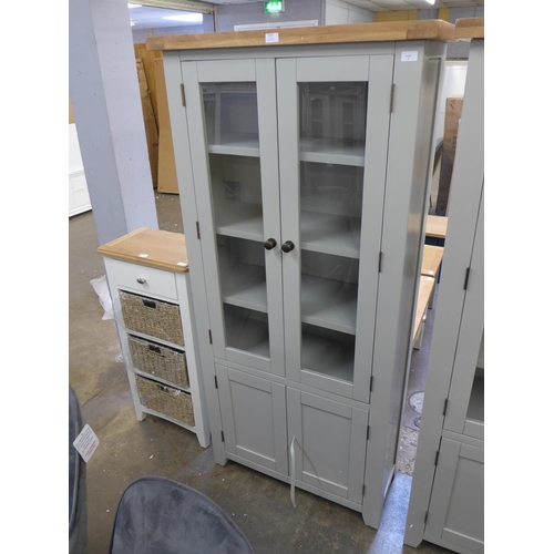 1675 - A Hampshire grey painted oak display cabinet (WXF P37) * This lot is subject to VAT Damaged Missing ... 