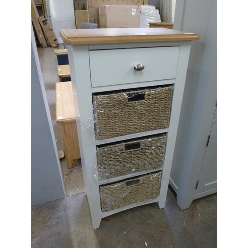 1676 - A Gloucester white painted oak one drawer, three basket cabinet (GA-C13-W) * This lot is subject to ... 