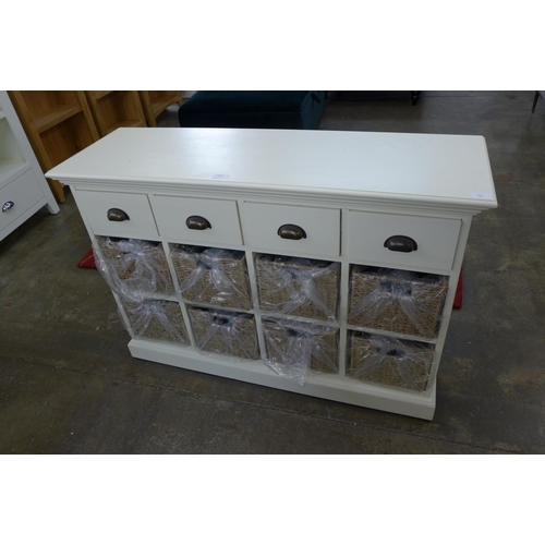 1682 - A Monaco white wicker four drawer, eight basket unit (WW-086)  * This lot is subject to VAT Repaired... 