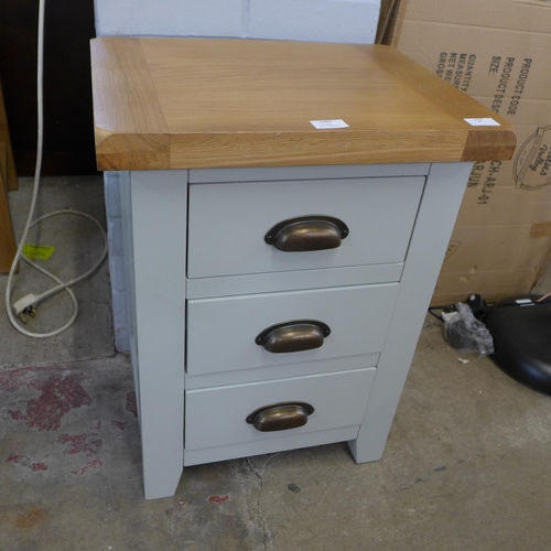 1683 - A Hampshire grey painted oak small three drawer bedside table (WXF-P04) * This lot is subject to VAT... 