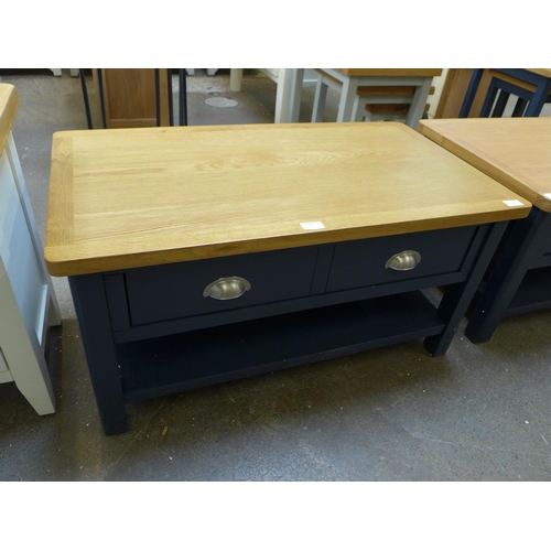 1704 - A Rutland blue painted oak large coffee table (RA-LCT-B)  * This lot is subject to VAT