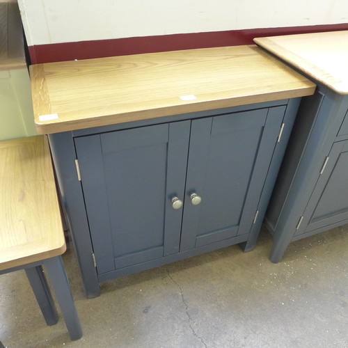 1541 - A Rutland blue painted oak two door cupboard (RA-SMS-B)  * This lot is subject to VAT Marks to top.