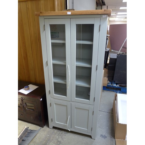 1751 - A Hampshire ivory painted oak display cabinet (KEL P37)  * This lot is subject to VAT - damaged