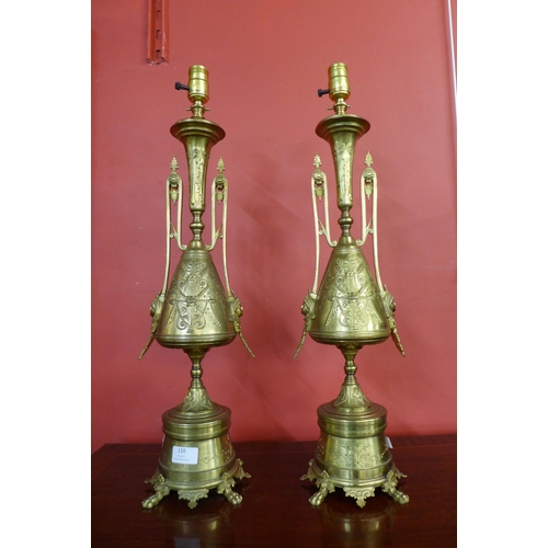 110 - A pair of French style gilt metal table lamps