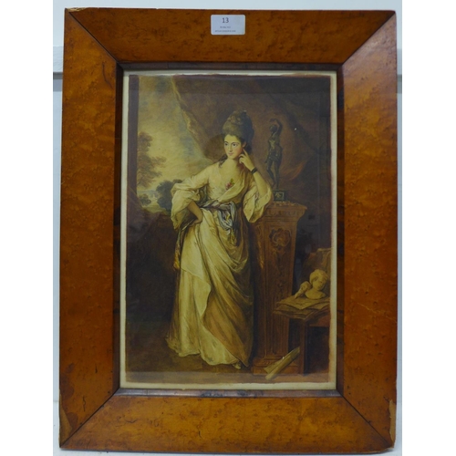 13 - English School (early 19th Century), portrait of a lady, watercolour, 35 x 22cms, framed