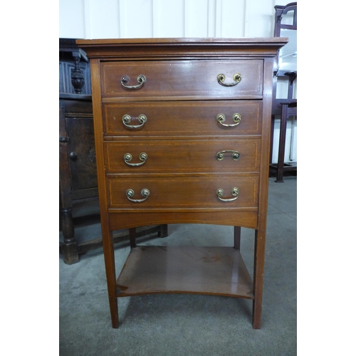 130 - An Edward VII inlaid mahogany music cabinet