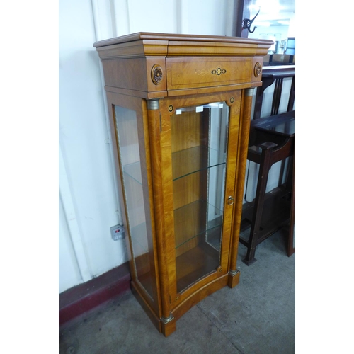 130a - A French style maple effect vitrine