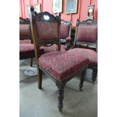 133 - A late Victorian mahogany six piece salon suite