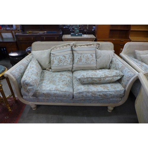 150 - A French style cream bergere four piece suite