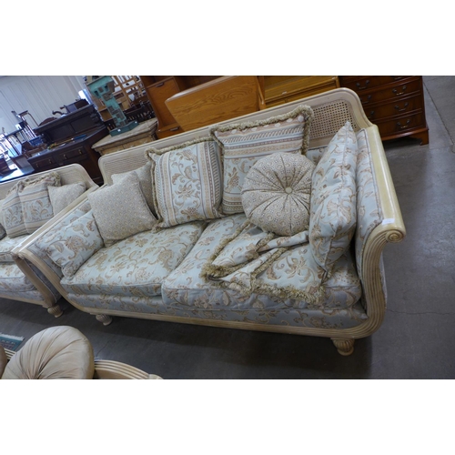 150 - A French style cream bergere four piece suite