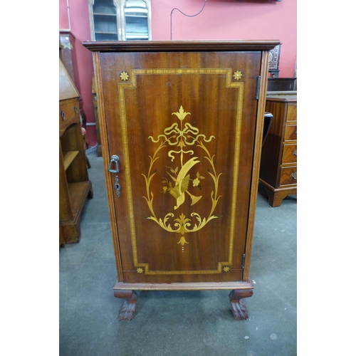 158 - An Edward VII mahogany and marquetry inlaid music cabinet