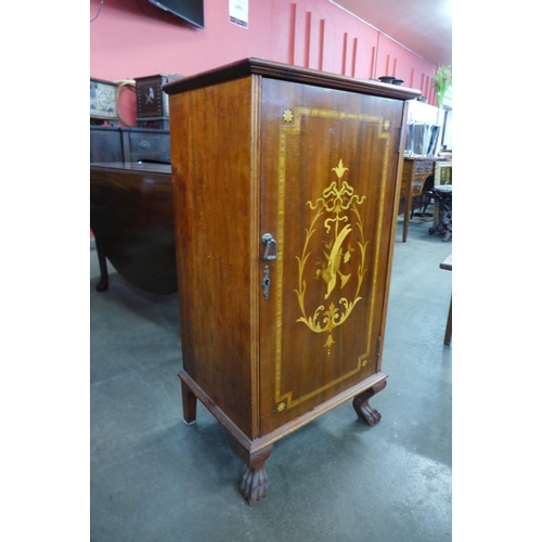 158 - An Edward VII mahogany and marquetry inlaid music cabinet