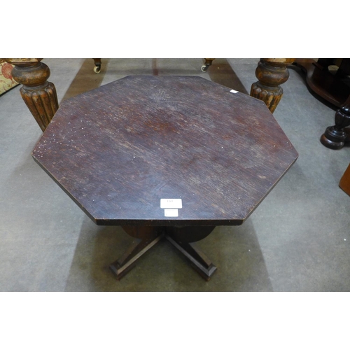 163 - An Art Deco oak octagonal occasional table