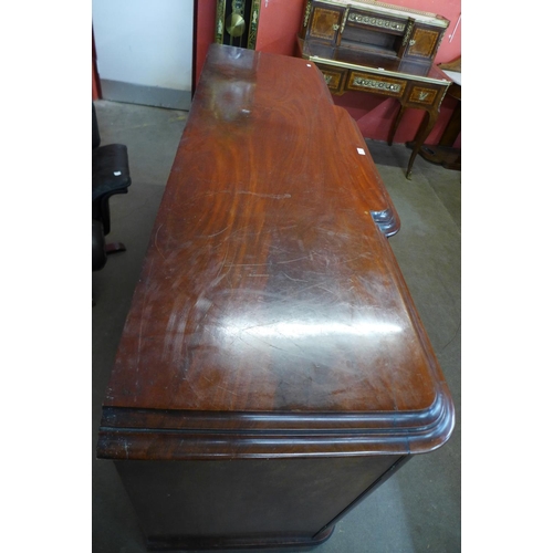 168 - A Victorian fitted mahogany breakfront sideboard