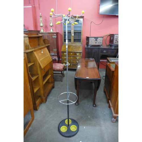 197 - A chrome atomic coat stand