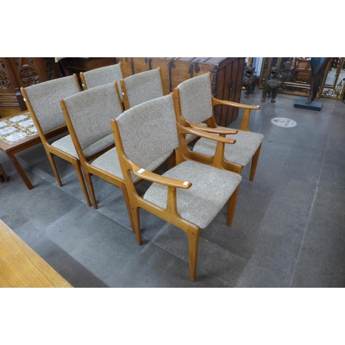 205 - A set of six Danish Uldum Mobelfabrik teak dining chairs, designed by Johannes Andersen