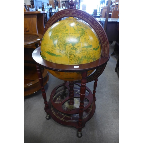 248 - A terrestrial globe cocktail trolley