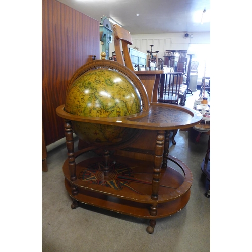 249 - A terrestrial globe cocktail trolley