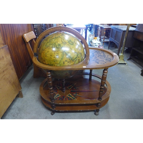 249 - A terrestrial globe cocktail trolley