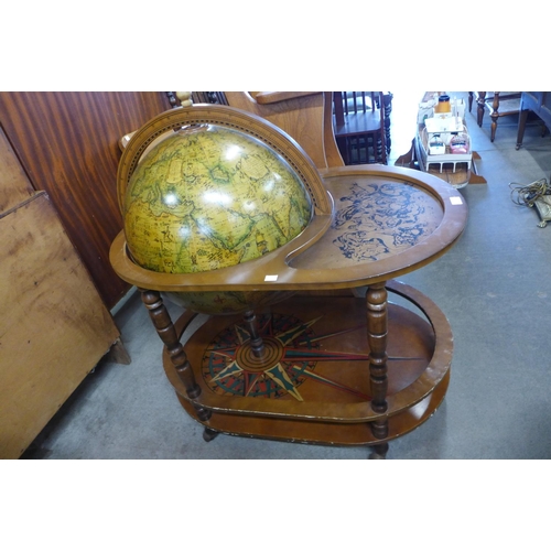 249 - A terrestrial globe cocktail trolley